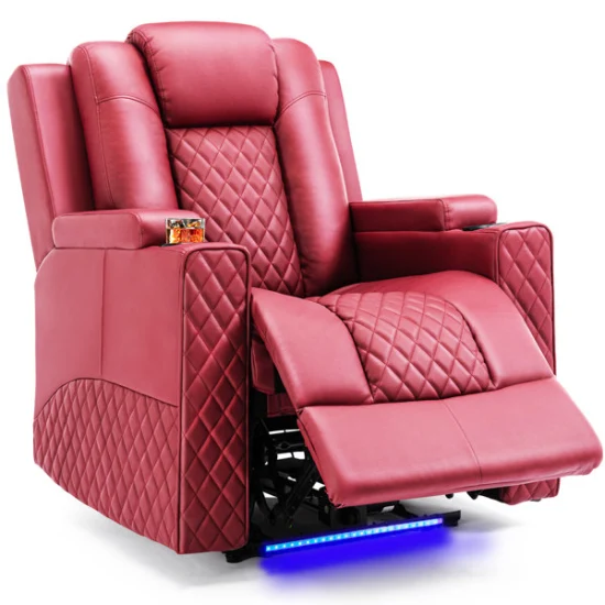 Cy Power Adjustable Headrest Cupholder Cinema Seats Recliner Chair Fabric Sofa