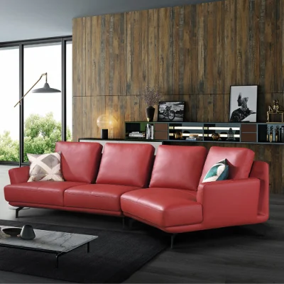 Modern Simple Italian Luxury Living Room Home Furniture Sectional Leather Couch Sofa